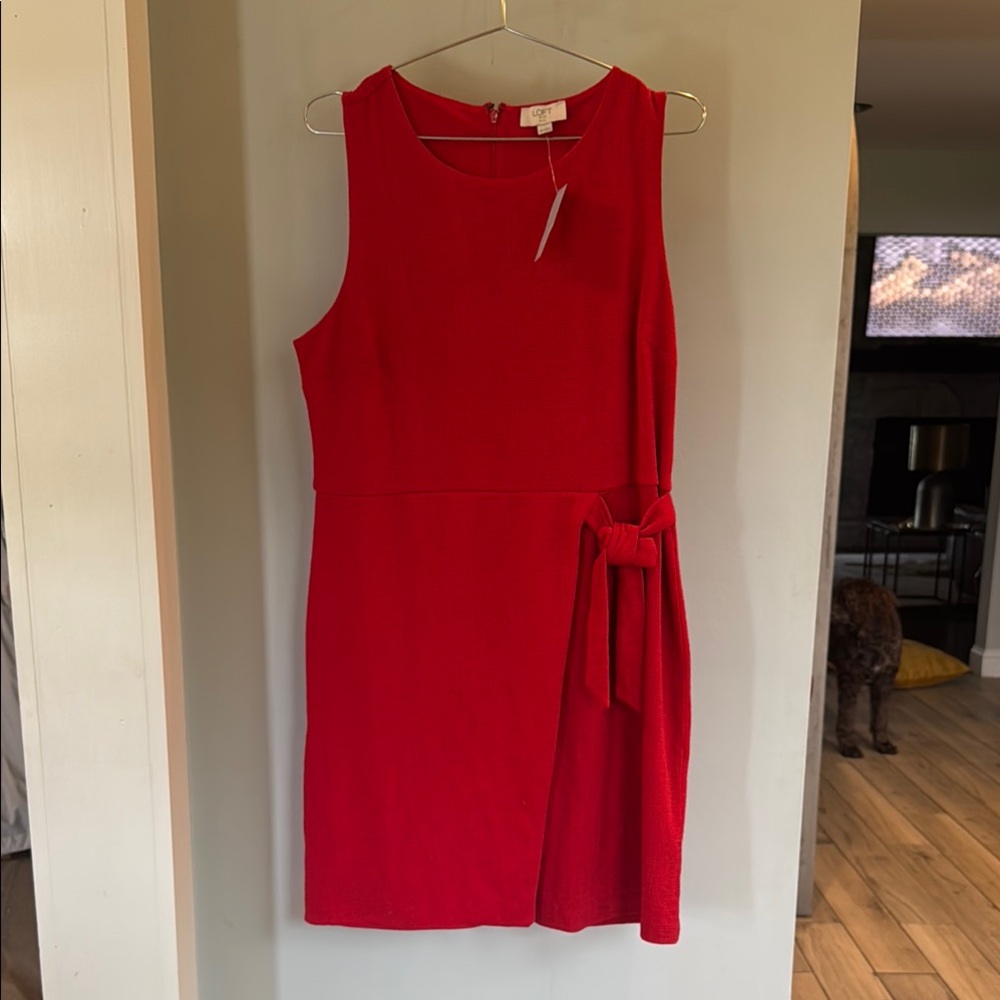 LOFT Red Sleeveless Dress